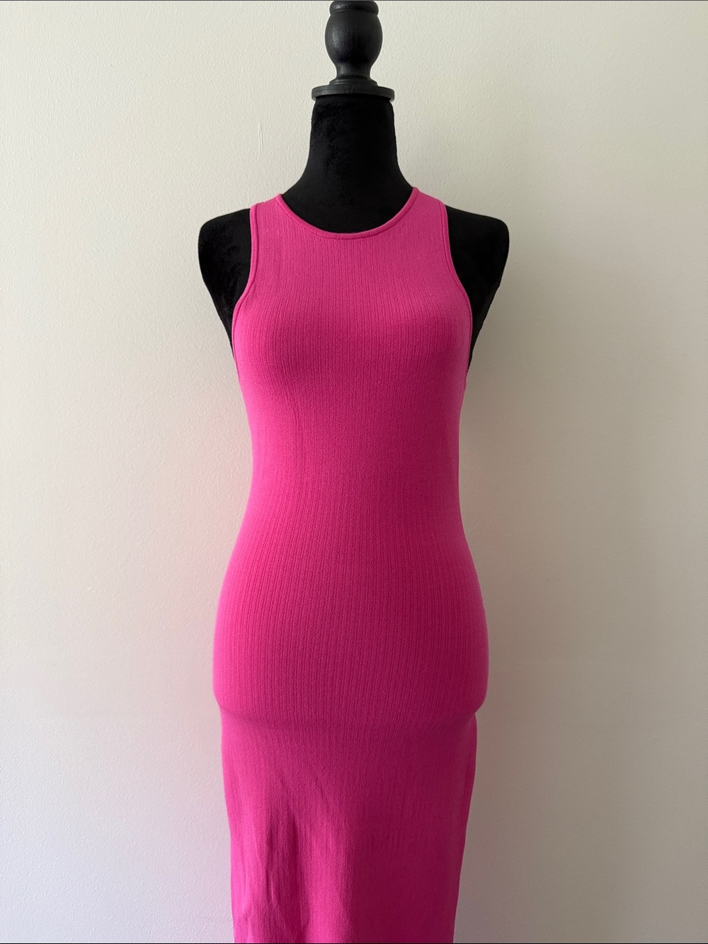 MICHAEL Michael Kors Fuchsia Ribbed Midi Tank Dress